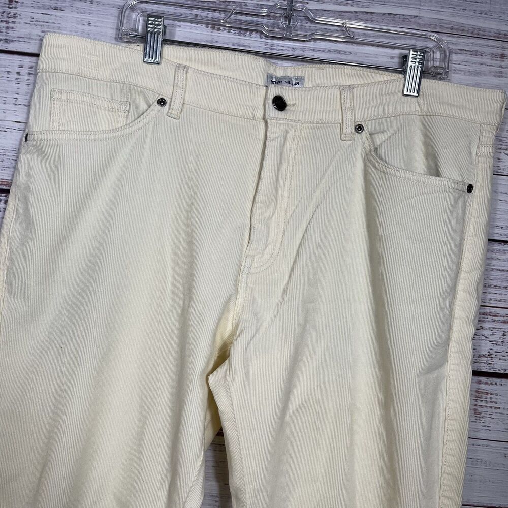 NWT Peter Millar Superior Soft Corduroy Five-Pocket Pant Ivory Size 38x33 $178